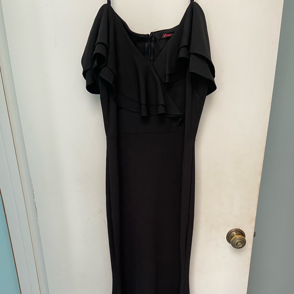 Floor length gown.